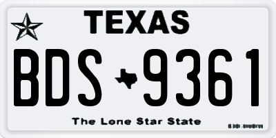 TX license plate BDS9361
