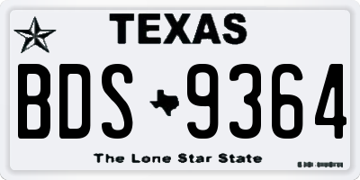 TX license plate BDS9364
