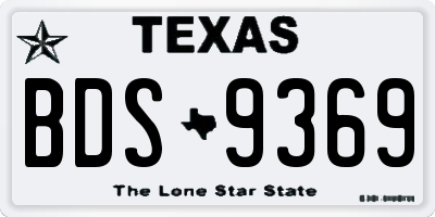 TX license plate BDS9369