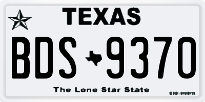 TX license plate BDS9370