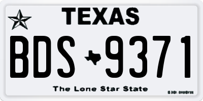 TX license plate BDS9371