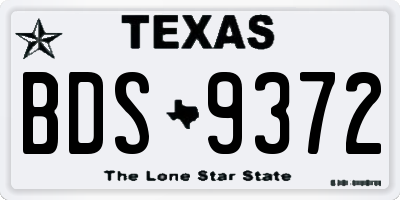TX license plate BDS9372