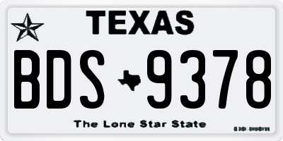 TX license plate BDS9378