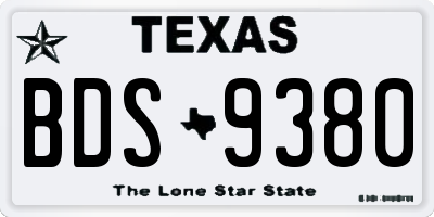 TX license plate BDS9380