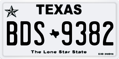 TX license plate BDS9382