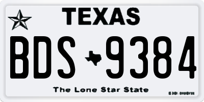 TX license plate BDS9384