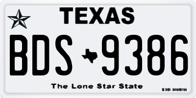 TX license plate BDS9386