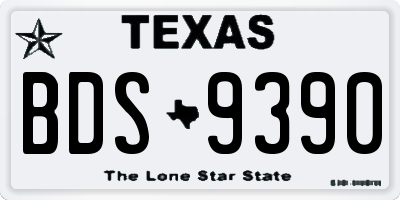 TX license plate BDS9390
