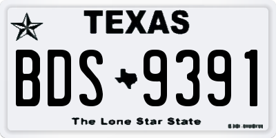 TX license plate BDS9391
