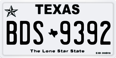 TX license plate BDS9392