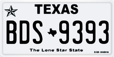 TX license plate BDS9393