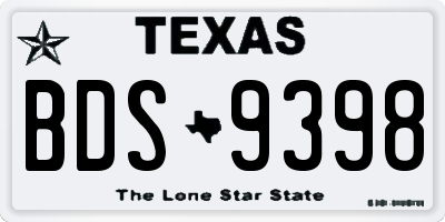 TX license plate BDS9398