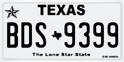 TX license plate BDS9399