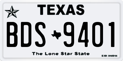 TX license plate BDS9401