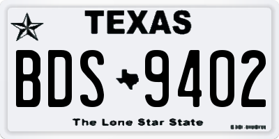 TX license plate BDS9402