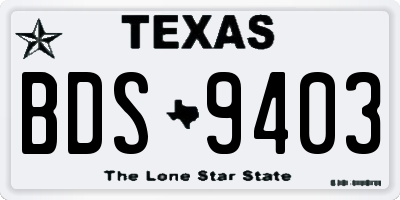 TX license plate BDS9403