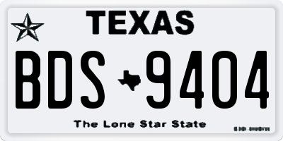TX license plate BDS9404