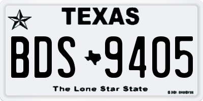 TX license plate BDS9405