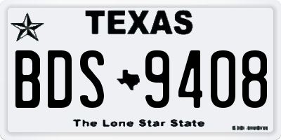 TX license plate BDS9408