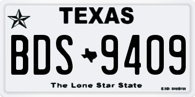 TX license plate BDS9409