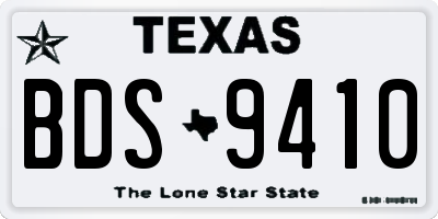 TX license plate BDS9410