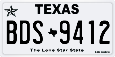TX license plate BDS9412