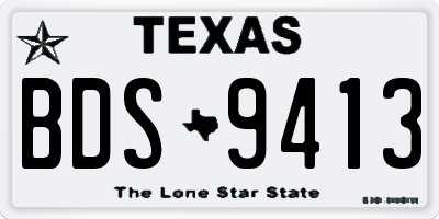 TX license plate BDS9413