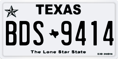 TX license plate BDS9414
