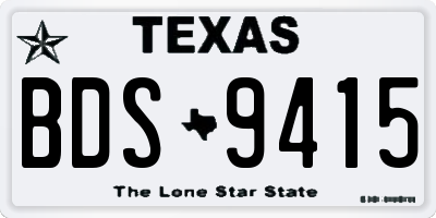 TX license plate BDS9415
