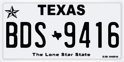 TX license plate BDS9416