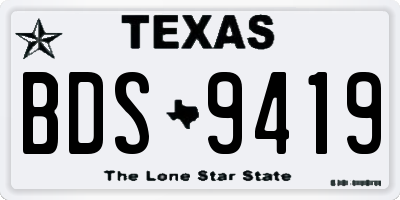 TX license plate BDS9419