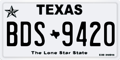 TX license plate BDS9420