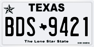 TX license plate BDS9421