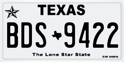 TX license plate BDS9422