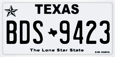 TX license plate BDS9423