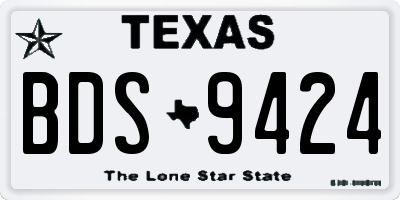 TX license plate BDS9424