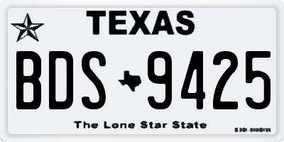 TX license plate BDS9425