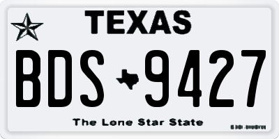 TX license plate BDS9427
