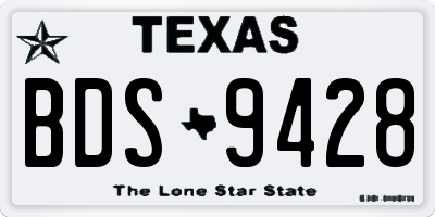 TX license plate BDS9428