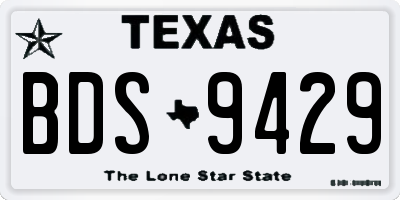 TX license plate BDS9429