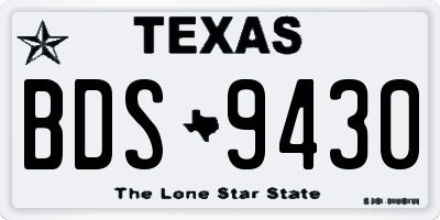 TX license plate BDS9430