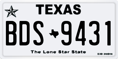 TX license plate BDS9431