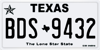 TX license plate BDS9432