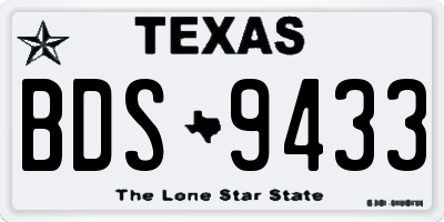 TX license plate BDS9433