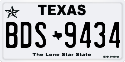 TX license plate BDS9434