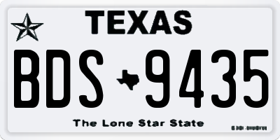 TX license plate BDS9435