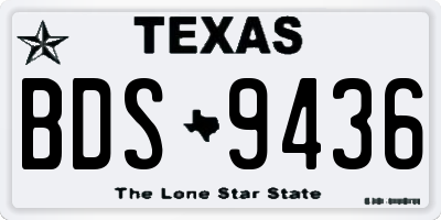 TX license plate BDS9436