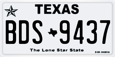 TX license plate BDS9437