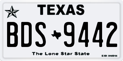 TX license plate BDS9442