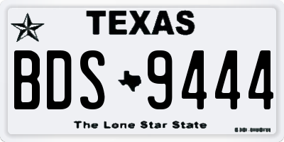 TX license plate BDS9444